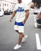 summer mens tracksuits set t shirtsshorts sports male suit 3d printed sportswear man jogging fashion streetwear activewear