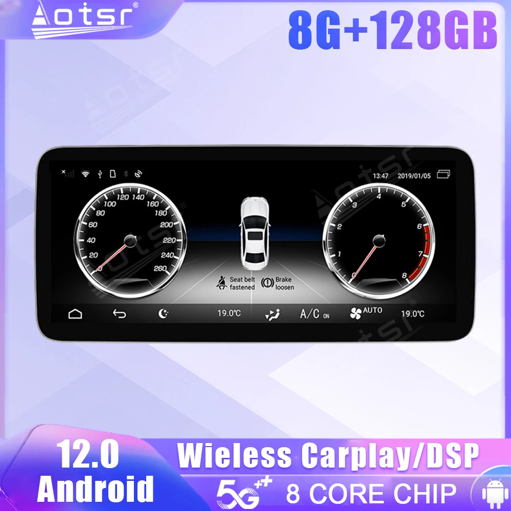

Android 12 Screen Car Radio For Benz C-W205 GLC-X253 2015- V-W446 2016- GPS DSP Carplay Automotive Multimedia Stereo Head Unit