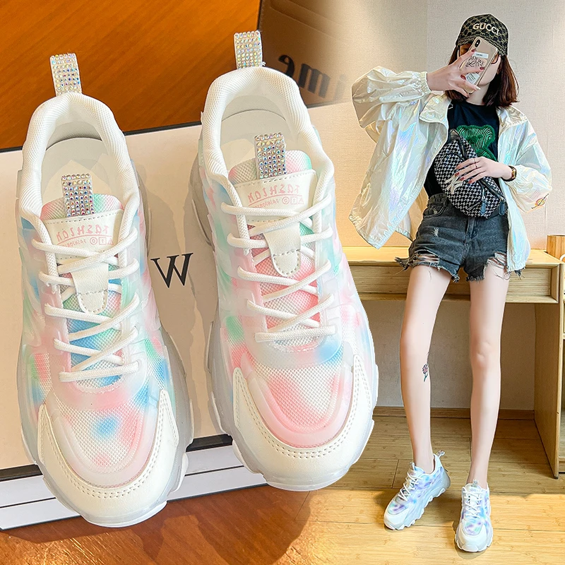 

New High Quality Summer Flats Outdooor Women Flat Shoes Cozy Breathable Sneakers Lace-up Female Casual Breathable Shoes