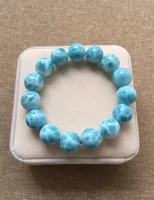 natural blue larimar round beads bracelet 13 5mm gemstone water pattern beads stone larimar women men aaaaaaa
