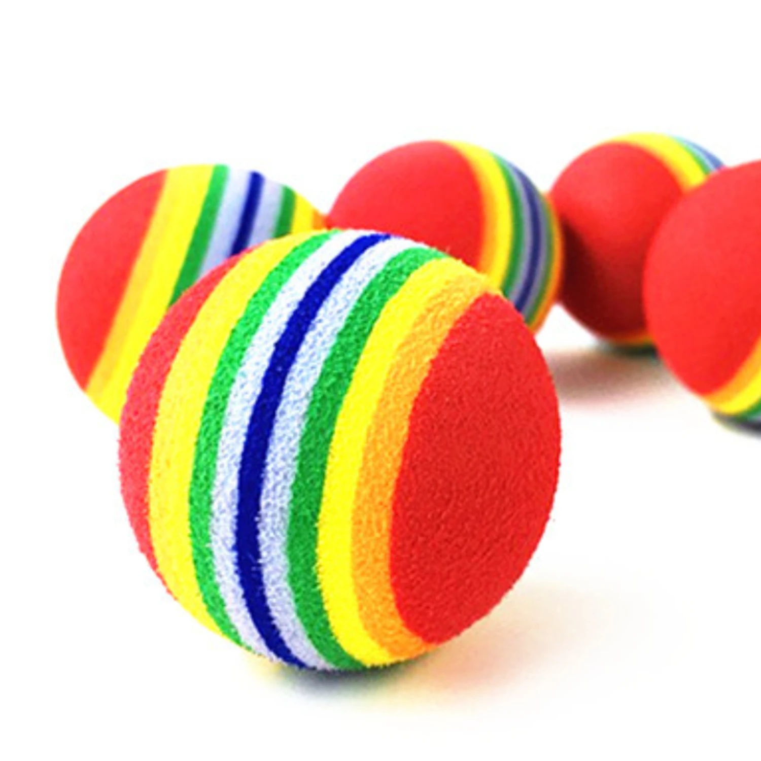 

Rainbow EVA Cat Toys Ball Interactive Cat Dog Play Chewing Rattle Scratch EVA Ball Training Balls Pet Toys Supplies Accessories