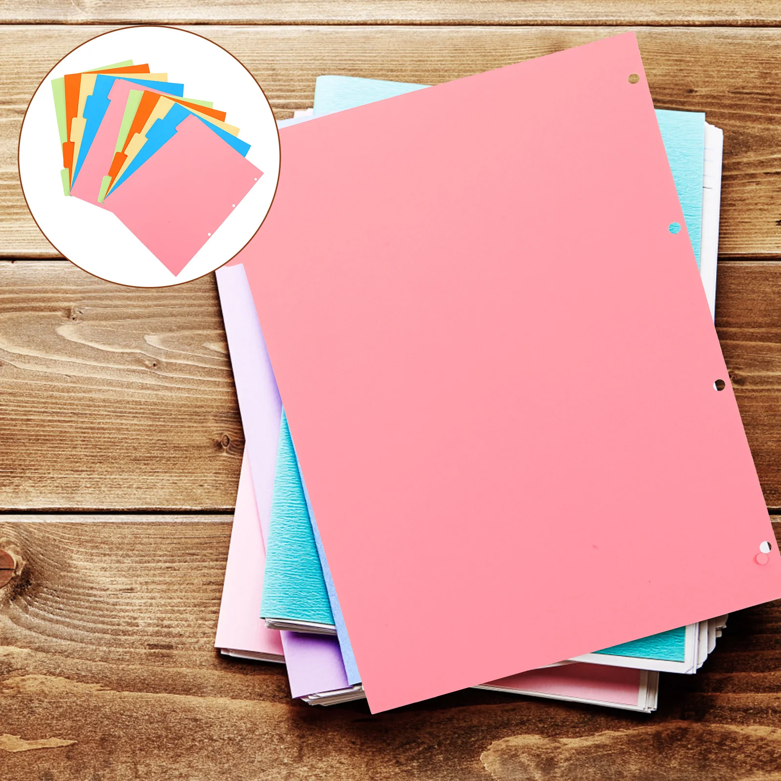 

2 Sets Separator Page Colored Binder Dividers Labels Paper Tabs Plastic Tags Index Notepad Markers Detachable A4 file