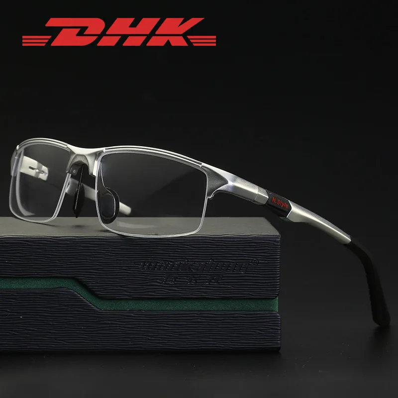 

New Aluminum Magnesium Men's Sports Anti-blue Glasses Flat Lens Half Frame Optical Myopia Glasses Frame Glasses