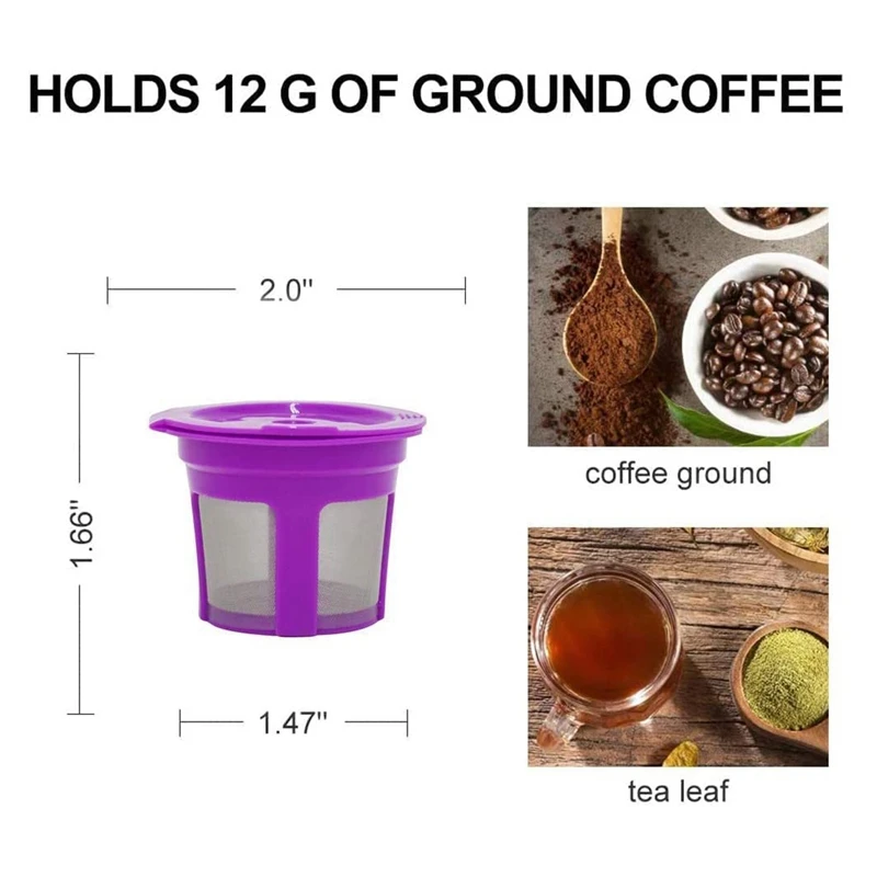

12 Pcs Coffee Capsule Shell Reusable Cups Coffee Filters Replacement For Keurig 2.0 And 1.0 And MINI PLUS Series