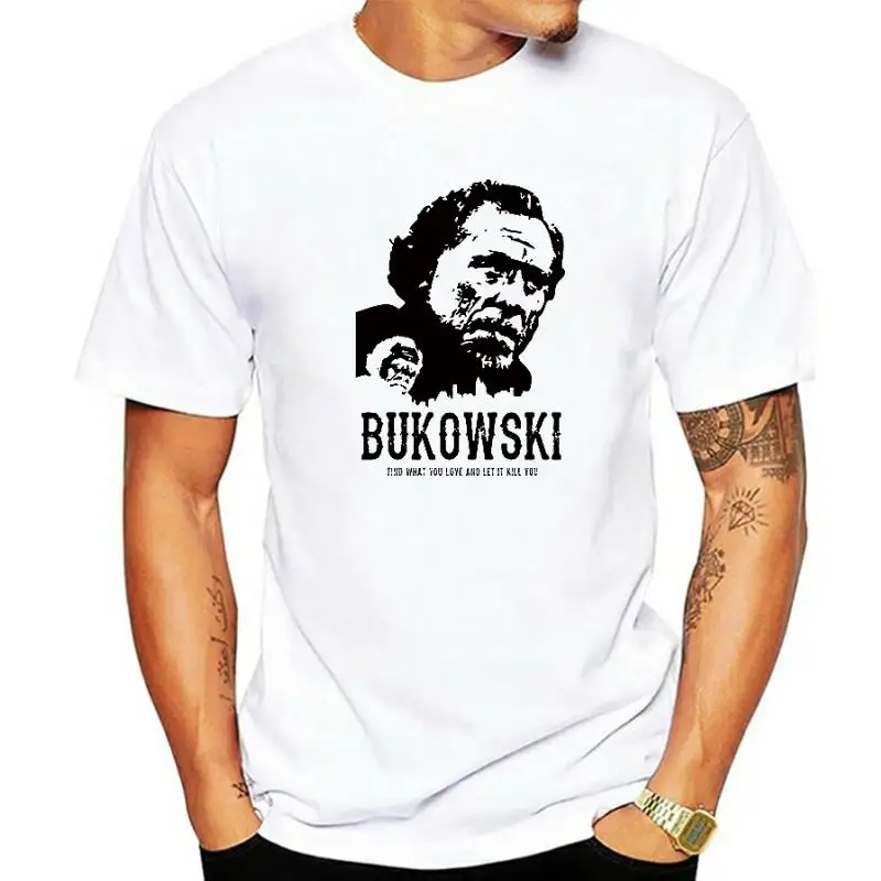 

Новинка 2018, летняя футболка с принтом Charles Bukowski Tribute, хлопковая Мужская футболка, новая женская футболка