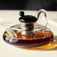 jinyoujia nordic style drinking glasses heat resistant glass water mug creative black ball handle household office teapot set