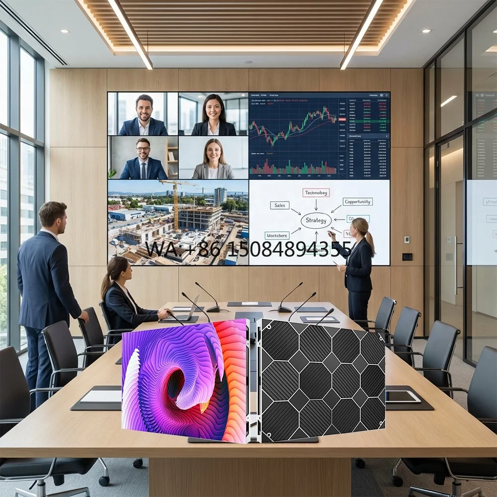 Фото Светодиодный LED-дисплей P1.2/P1.5/P1.8 для помещений: для конференц-залов, переговорных комнат, зон самообслуживания, торговых центров. Видеостена с классом защиты IP65. №1