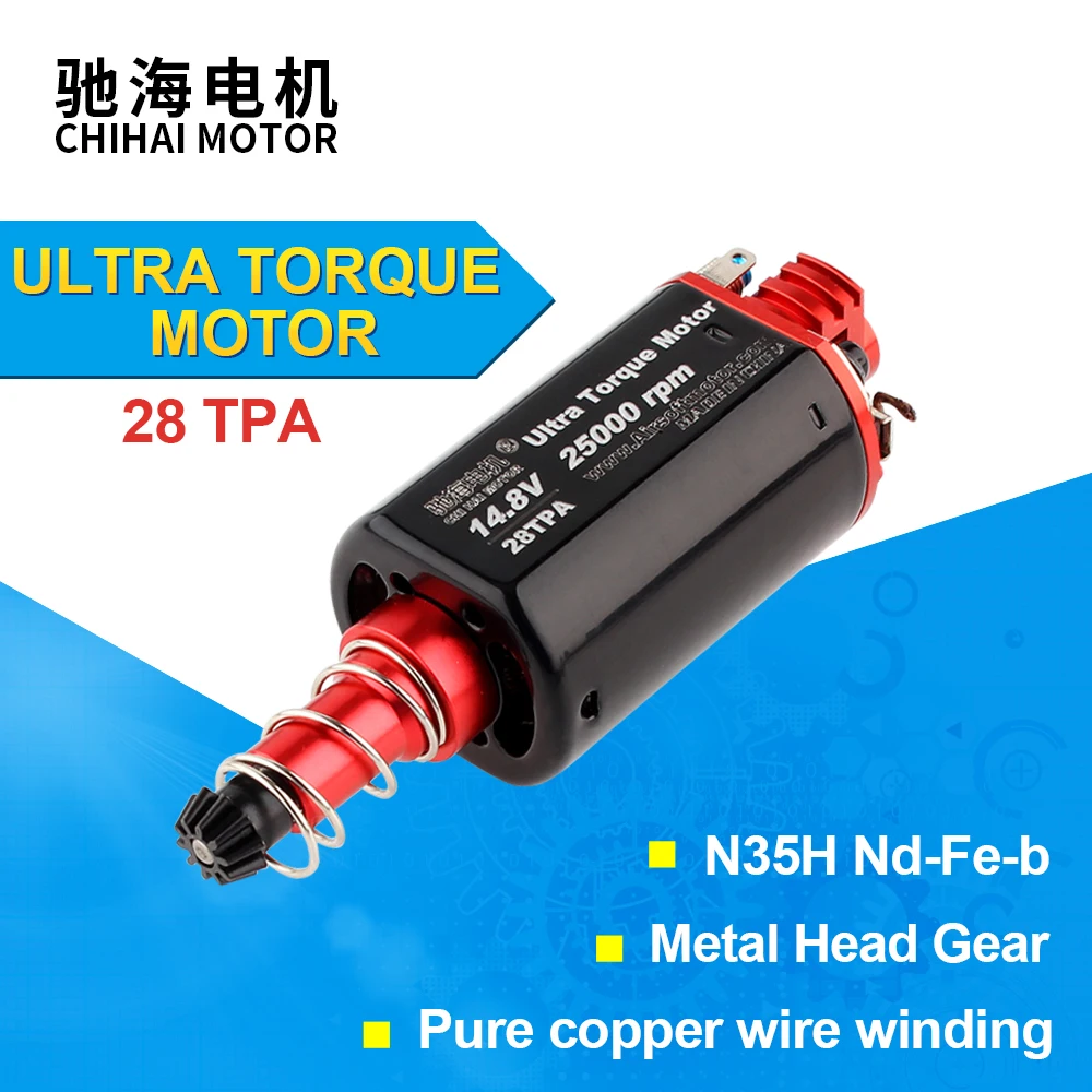 Ultra-high Torque Type CNC Airsoft Motor Long D Hole DC14.8V 28TPA 25K Aeg Gearbox Upgrade