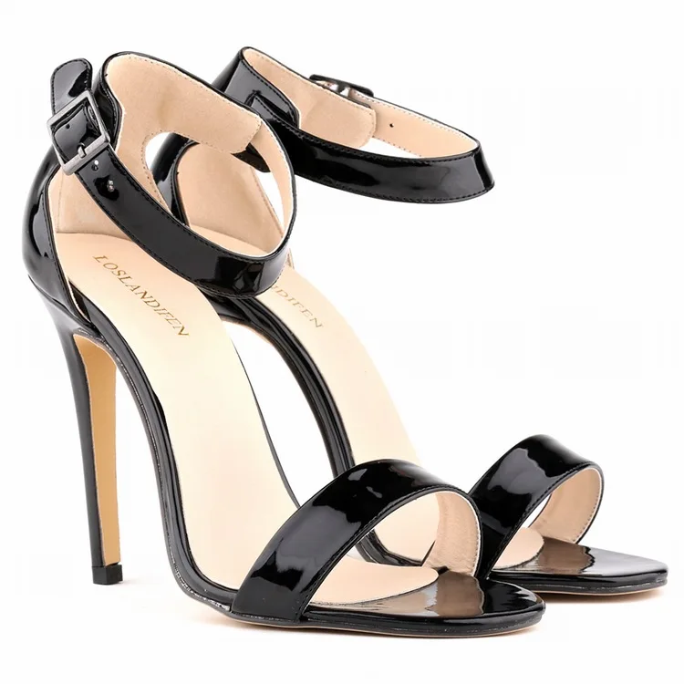 

The Women 11cm High Heels Flock Stripper Sandals Female Fetish Strappy Red Shoes Lady Valentine Green Summer Classic Sexy Pumps