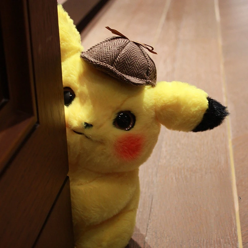 

TAKARA TOMY Pokemon Plush Doll Pikachu Cosplay Detective Plush Doll Game Movie Same Toy Gift Cute Cloth Doll Gift for Child