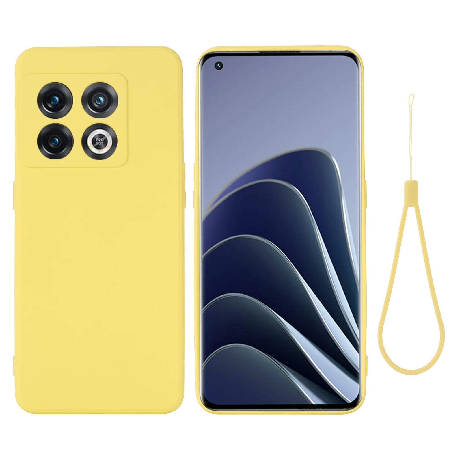 

For OnePlus 10 Pro Soft Silicone Shockproof Back Case With Strap easy to clean Cover