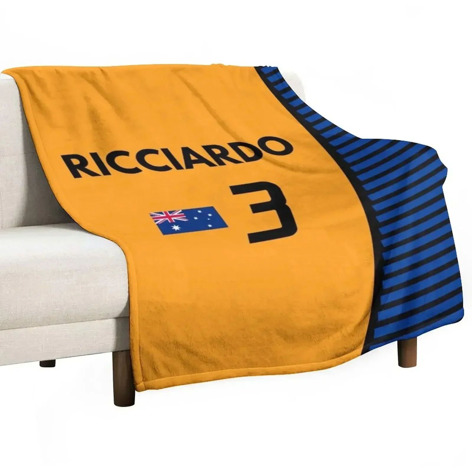 F1 2021 - # Одеяло Ricciardo 3 фланелевое клетчатое одеяло для кемпинговой кровати