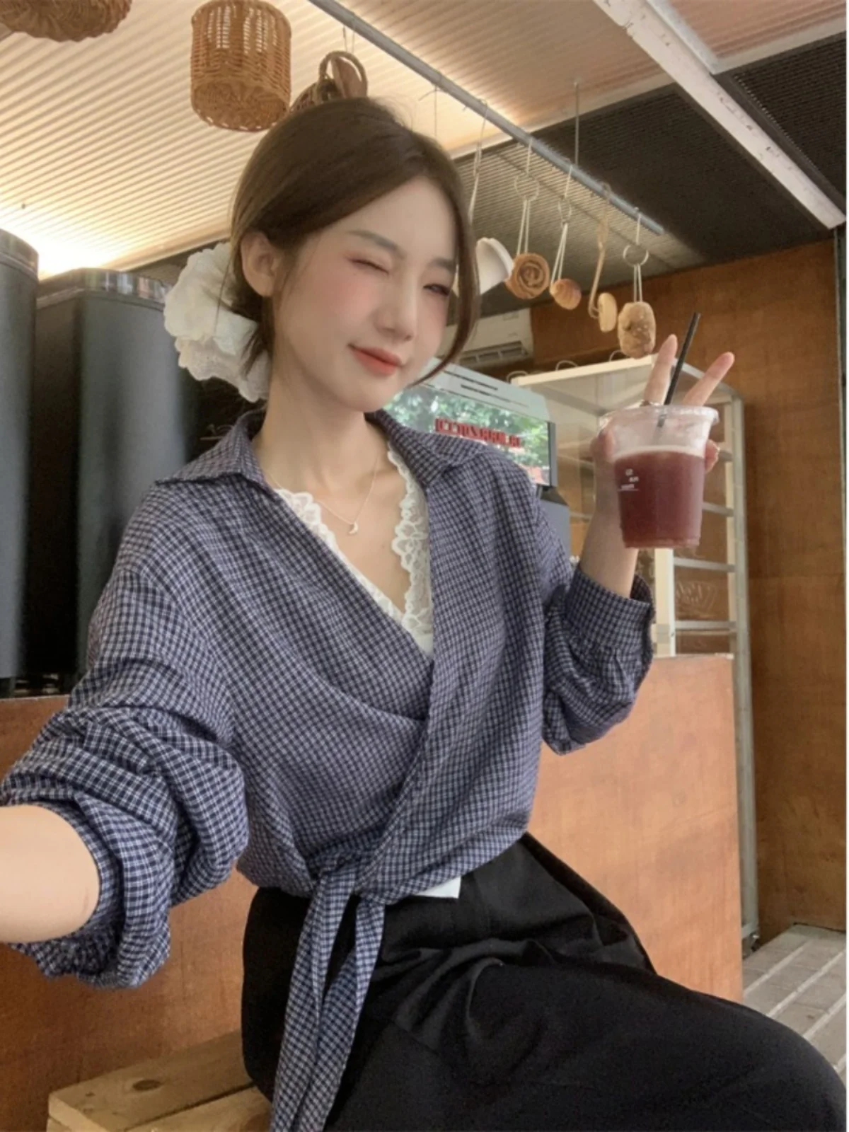 Корейская серия комплект из двух предметов женский осень 2024 новая внутренняя