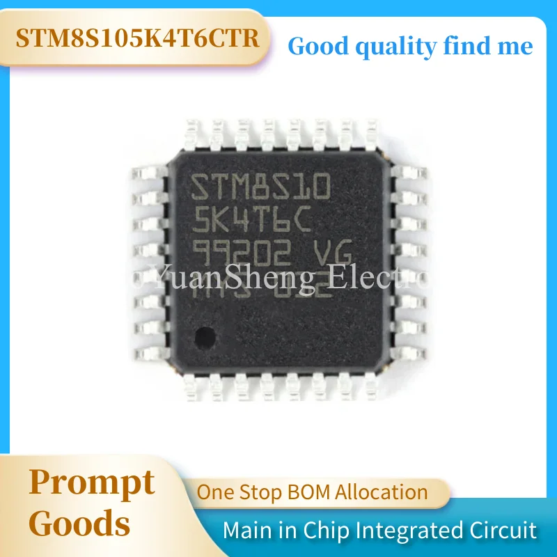 

100% New Original STM8S105K4T6CTR Package LQFP-32 New Original Genuine Microcontroller (MCU/MPU/SOC) IC Chi