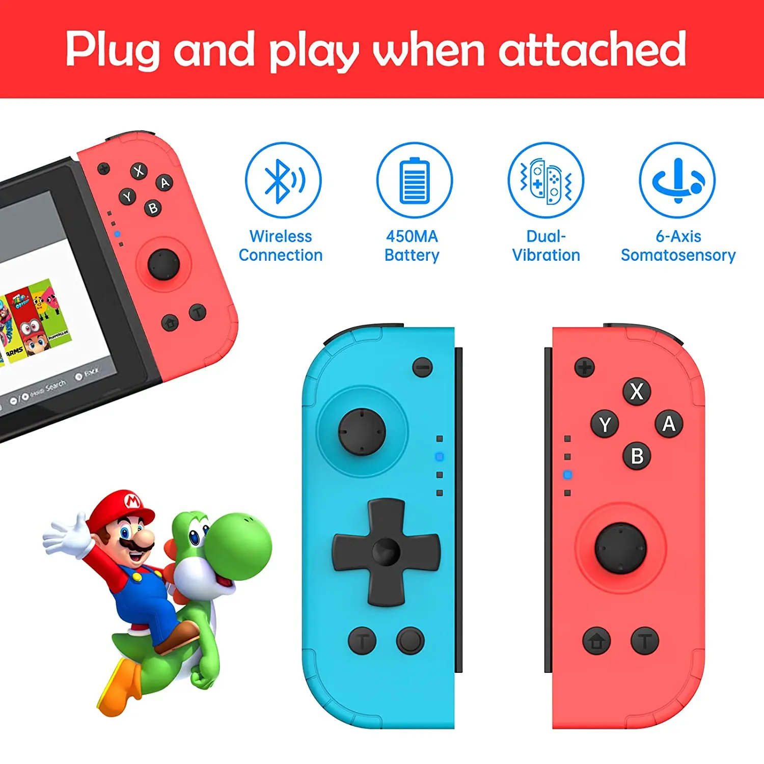 Игровой коммутатор беспроводной контроллер Mando Switch Bluetooth геймпад для Nintendo NS ручка