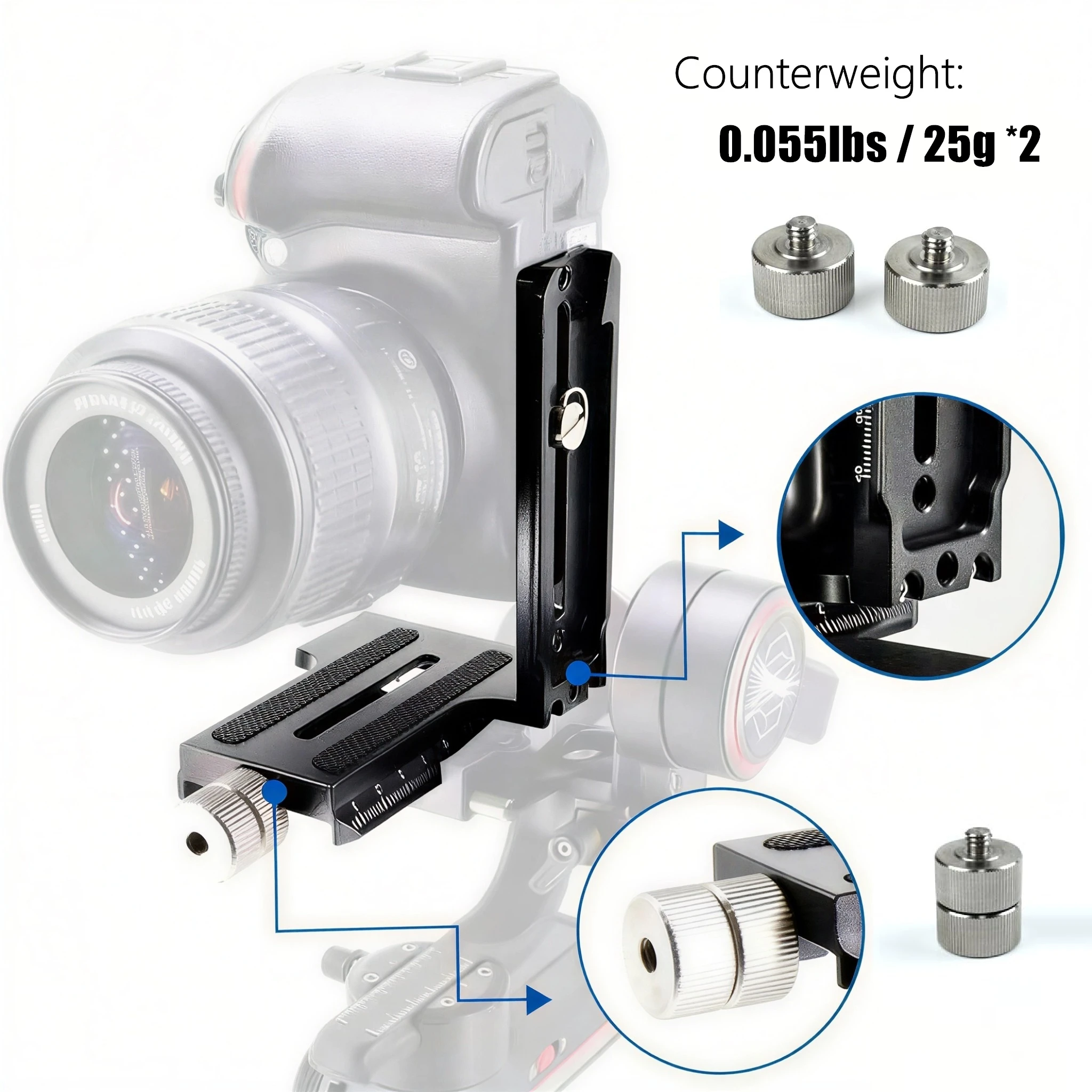 Совместимый с DJI Ronin-S, RSC2, RS2, RS3, RS4, ZHIYUN Weebill S23, Crane23 стабилизатором вертикальный кронштейн-крепление с быстросъемной пластиной (art.: 3920d8e9c3d8f) - 3920d8e9c3d8f