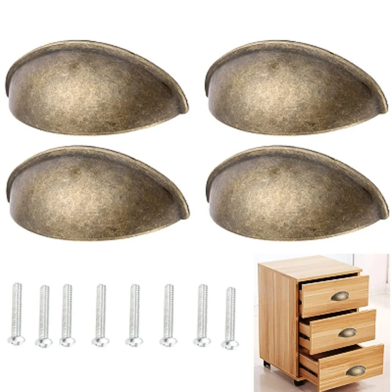 

4 шт., винтажные ручки для кухонных шкафов, 80 х30 мм