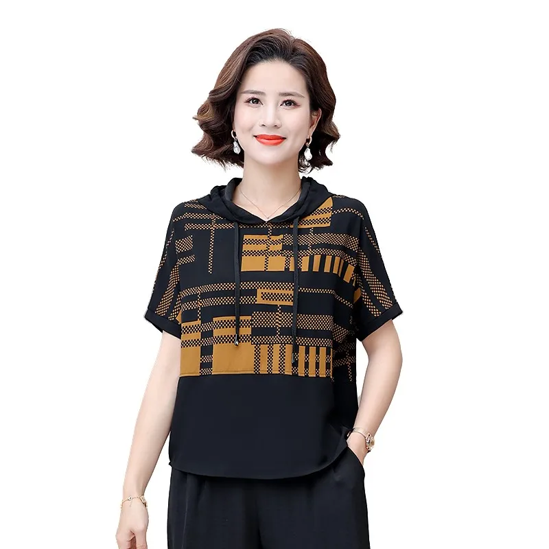Летняя одежда для мам новый комплект одежды с коротким рукавом в западном стиле