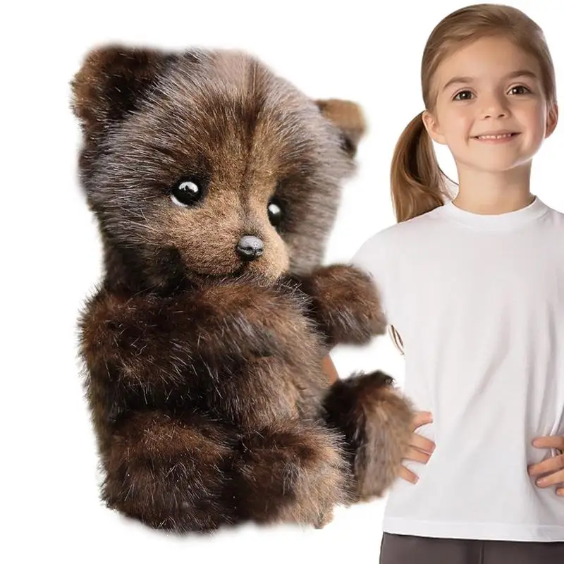 

Плюшевые игрушки с коричневым медведем, набивные животные, реалистичные плюшевые животные, имитация медведя, украшение для комнаты, подарки для детей и взрослых, домашний декор для