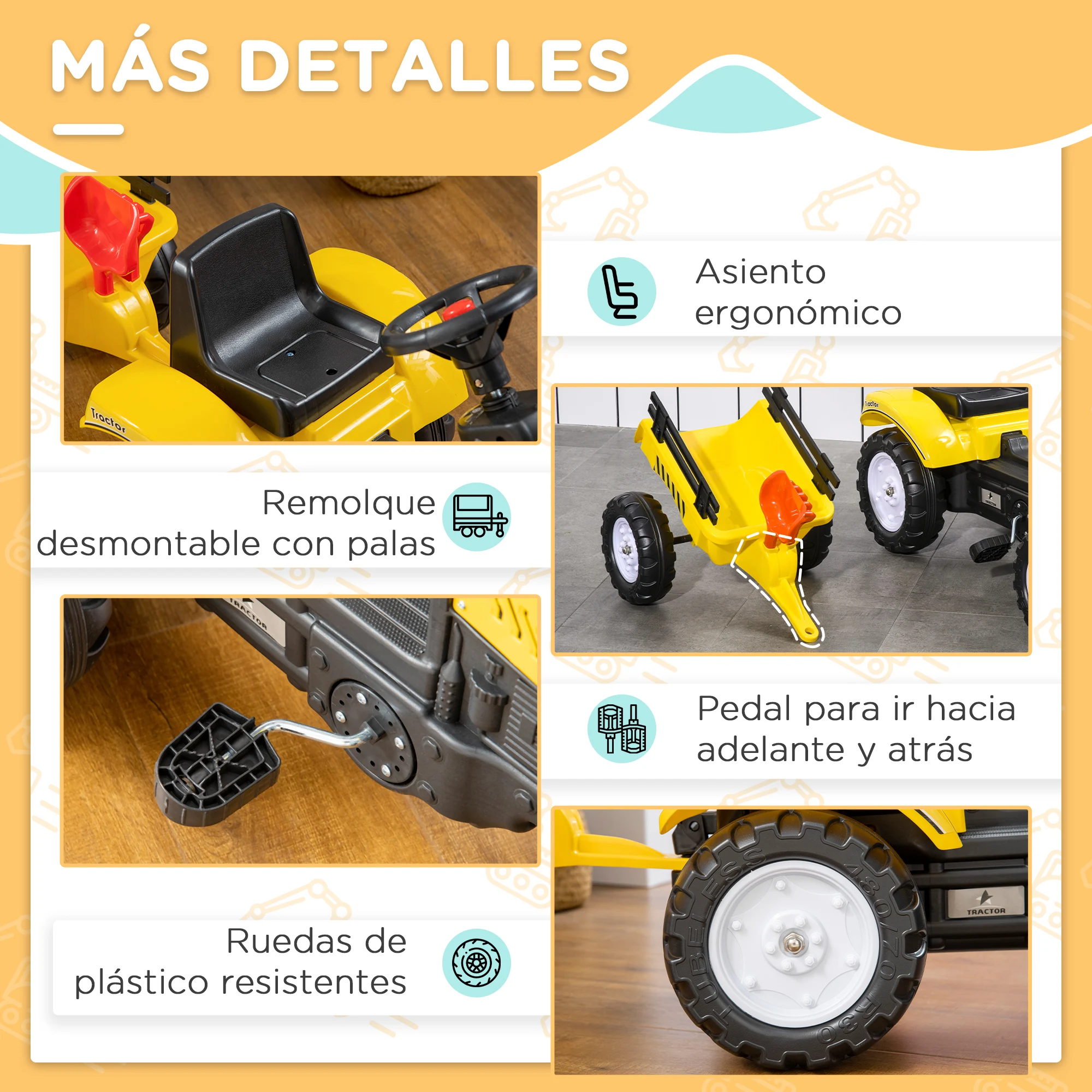 juguete tractor con remolque Niño