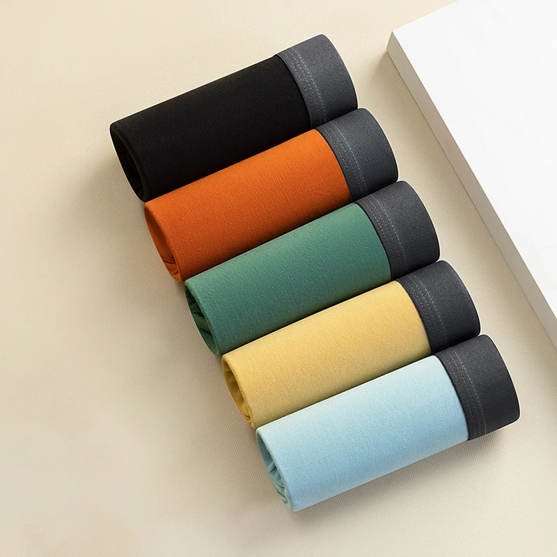 4Pcs Underwear Men Boxer Shorts Ice Silk Antibacterial Boxershorts Fashion Male Panties Modal Men Underpants Lingeries 4XL