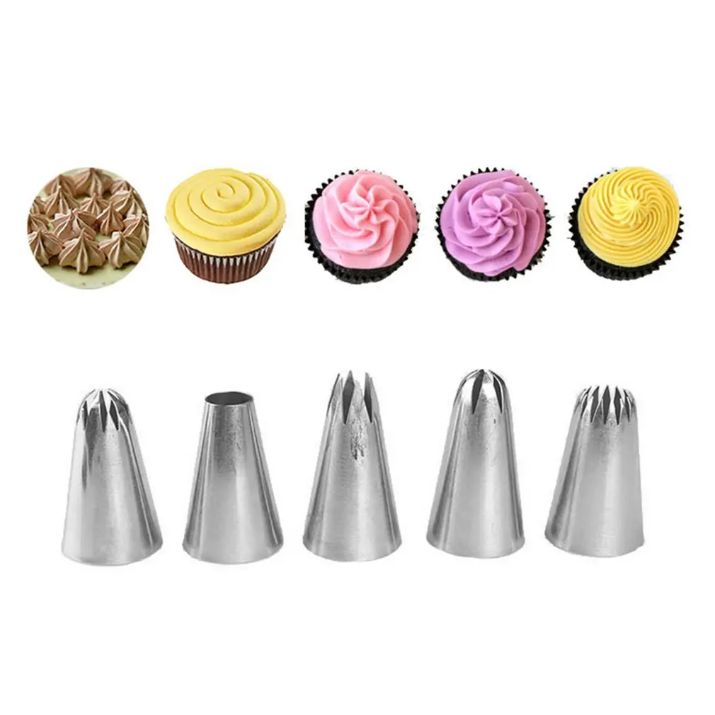 

5 шт., металлические насадки для украшения торта, из нержавеющей стали