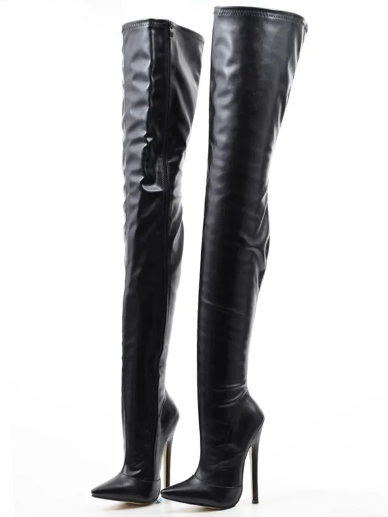 Сексуальные и сексуальные SM лакированные кожаные королевские Сапоги выше колена