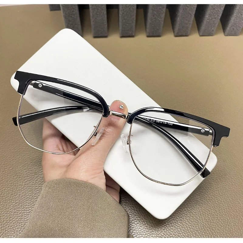 Очки в студенческом стиле женские прямоугольной формы Полуободковые с