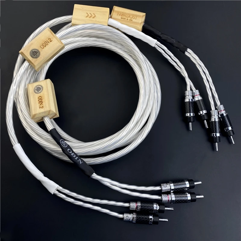 Pair Nordost Odin 2 Silver Plated Speaker Cable Carbon Fiber banana terminal silver plated hifi speaker 100% brand new