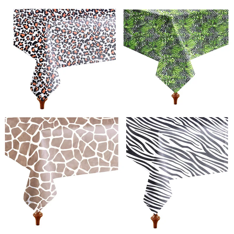 

Leopard Print Palm Leaf Tablecloth Disposable Forest Jungle Zoo Birthday Jungle Party Birthday Party Decor Leopard Tablecloth
