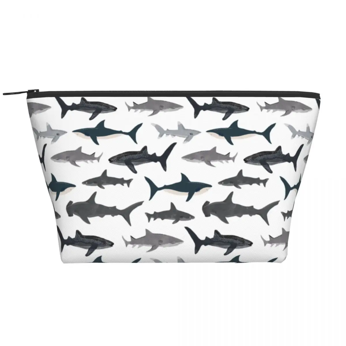 

Трапециевидные портативные косметички для мальчиков с изображением морских акул, Повседневная сумка для хранения косметики, косметичка для путешествий, сумка для туалетных принадлежностей, ювелирных изделий