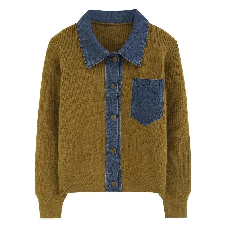 Маленький ароматный вязаный свитер кардиган женский весенне-осенний дизайн с