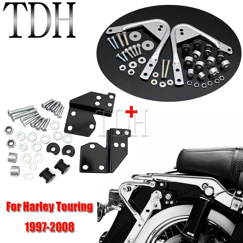 

Two Up Tour-Pak Luggage Rack Docking Hardware Kit For Harley Touring Road King Electra Street Glide FLHX FLHT 1997-08 Sissy Bar