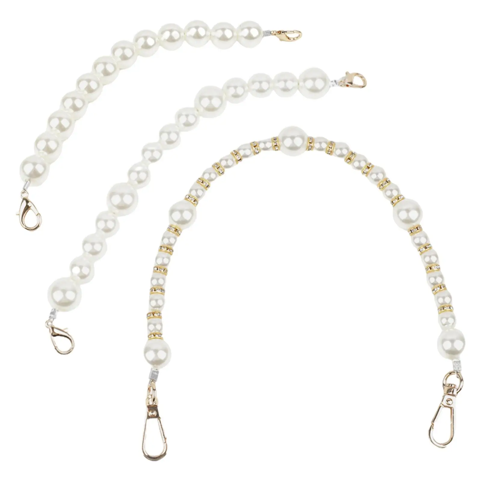 

Women Imitate Pearl Bag Chain Strap Charms Handle Extender Shoulder Belt Fashion Replacement Decor DIY Handbag Cross Body