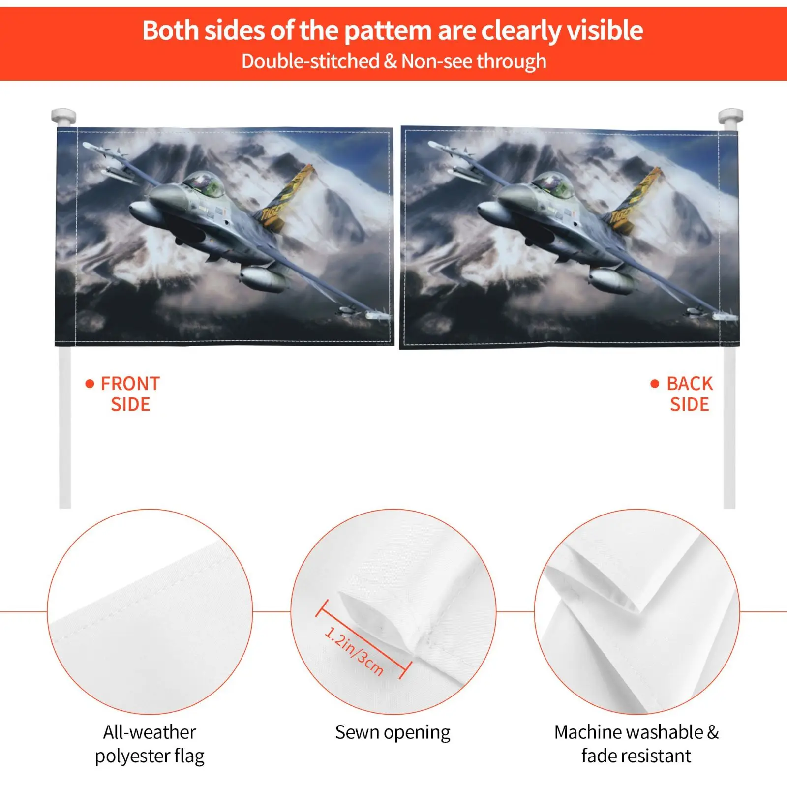 F16 Falcon Tiger Outdoor Decor Flag Car Jet Fighter War Usaf Aviation Flight Flying |