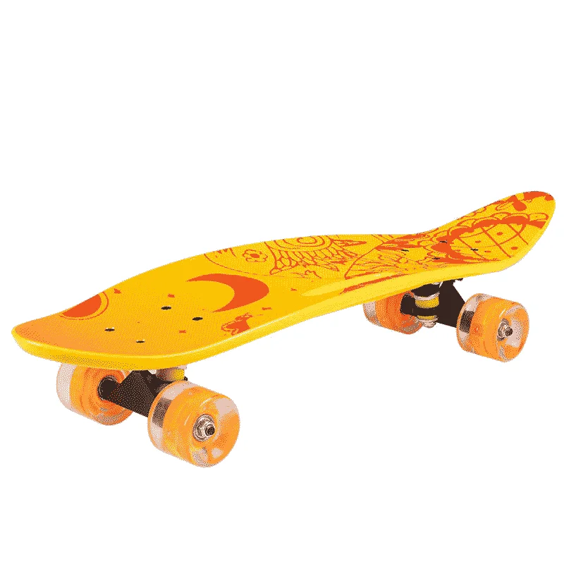 Skateboard 26 Inch Portable Fish Board Single Rocker 4 Wheels Professional Skate Board Trucks Diamond Non-Slip Design