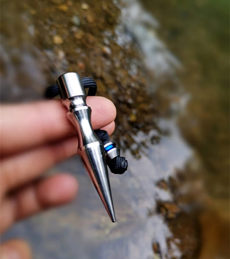 

New Titanium Alloy Key chain Ring Pendant Paracord Cord Knife Beads Outdoor tools