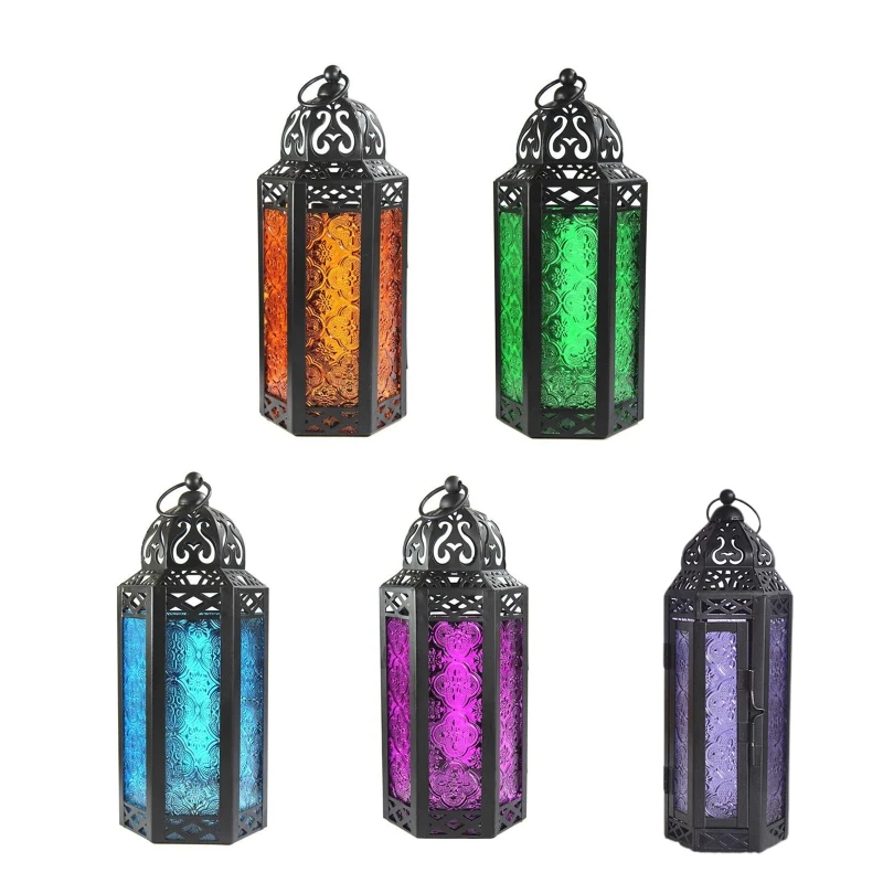 Glass Wind Lantern Hanging Lanterns For Indoor Outdoor Garden Yard Decoration Gift