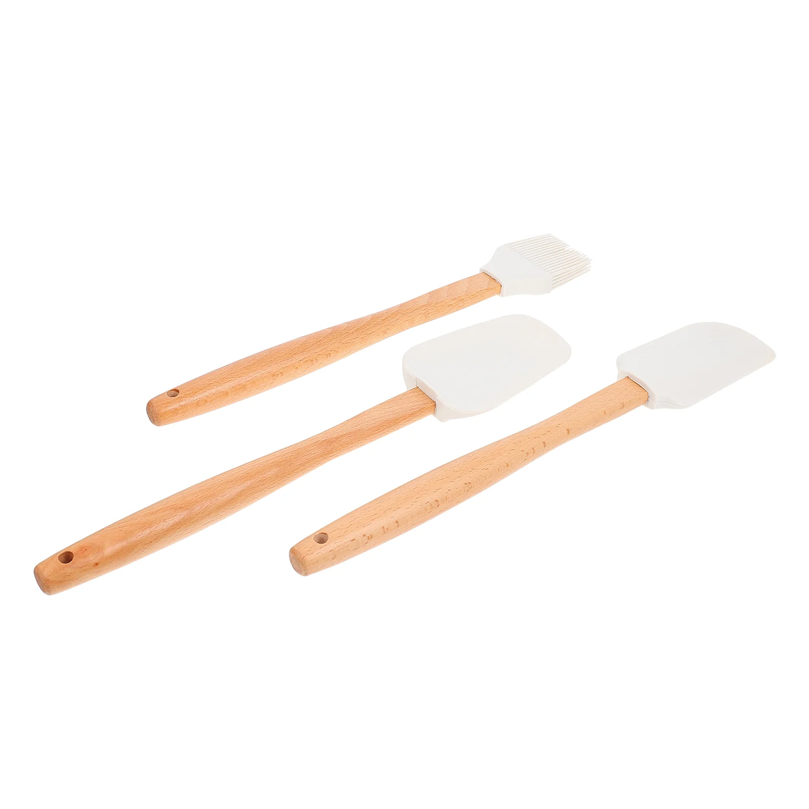 

3 Pcs Bbq Utensils Grill 3-piece Baking Set Supplies Spatulas Kitchen Use Brush White Utility Scrapers All for and Hospitality