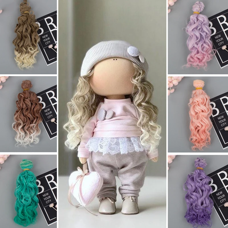 

15*100cm 1/6 1/4 1/3 Fashion Mini Tresses High-Temperature Screw Periwig Curly Wigs DIY Doll Hair Toy Toupee Kids Gifts