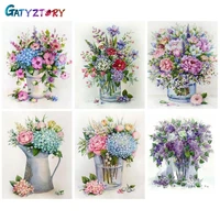 gatyztory pictures by numbers flower in vase diy kits drawing canvas handpainted oil painting by numbers for adult zero based