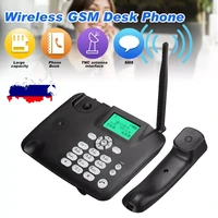 black fixed desktop wireless cordless telephone 2g gsm desk phone sim card sms function desktop telephone machine