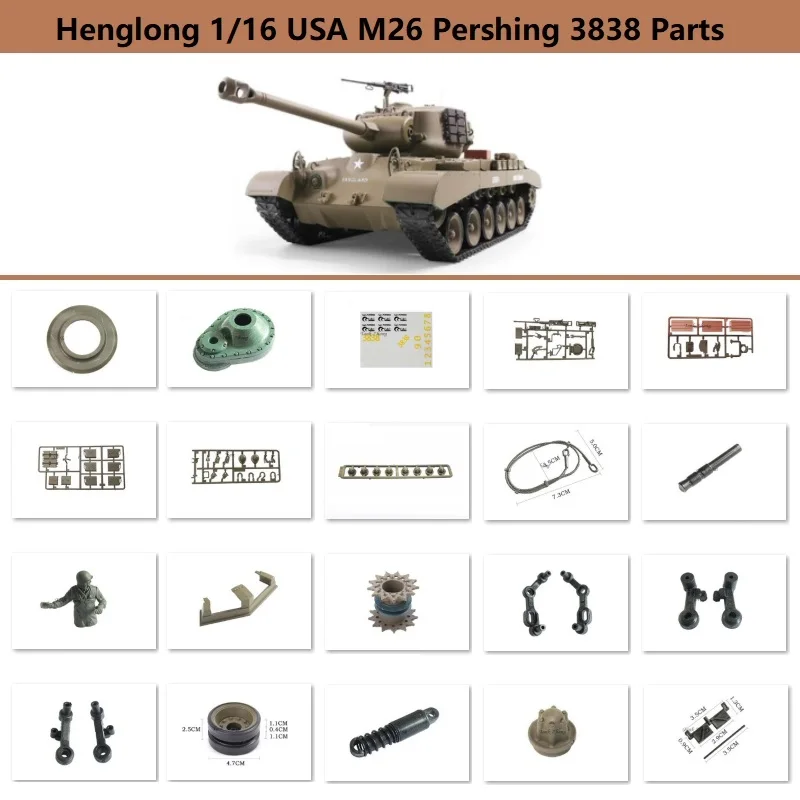 Радиоуправляемый Танк Henglong 1/16 США M26 Pershing 3838 наклейка капитан аксессуары |
