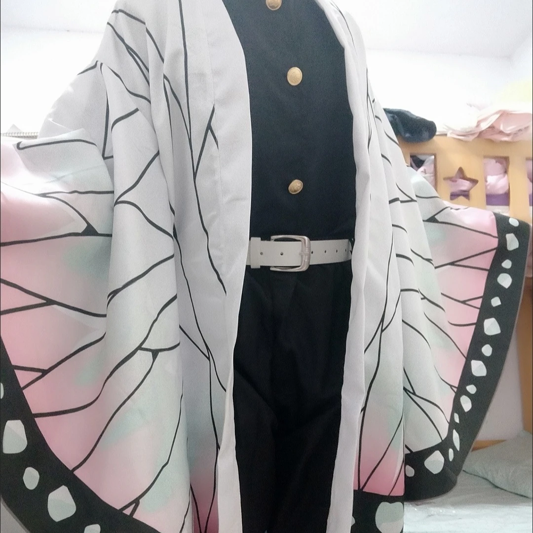 Фото Аниме Demon Slayer Kochou Shinobu Kimetsu No Yaiba Косплей Камадо Кимоно Униформа Взрослые Дети Карнавальная Вечеринка Косплей Костюм Парик №2