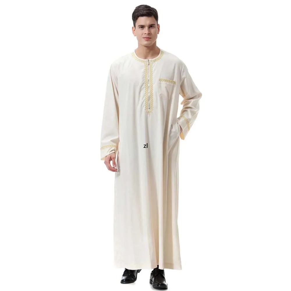 Men's Robe Ramadan Muslim Men Middle East Arabic Robe Youth Clothing Indian Kaftan Men Spring Summer 2022 Moroccan Saudi