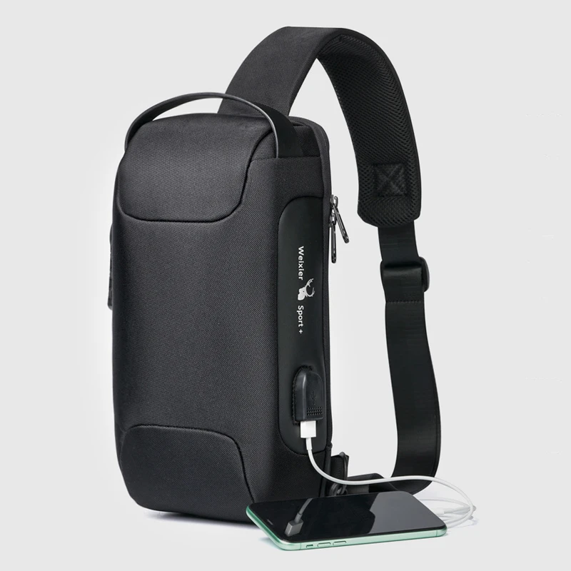 New Men Shoulder Bag Oxford Chest Bag Backpack Rucksack Knapsack Bags USB Charge Port Travel Male Motorcycle Messenger Chest Bag