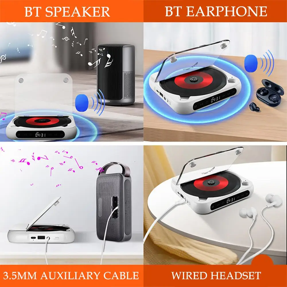 Портативный CD-плеер Bluetooth-динамик цвет в ассортименте