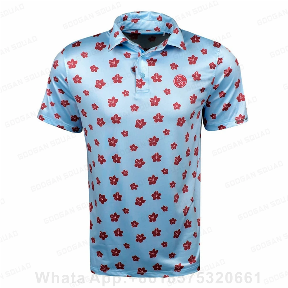 Men Golf T-shirt Short Sleeve Sport Leisure Polo Shirt Outdoor High Quality Breathable Fabric Sports Jersey Business Polo Shirt