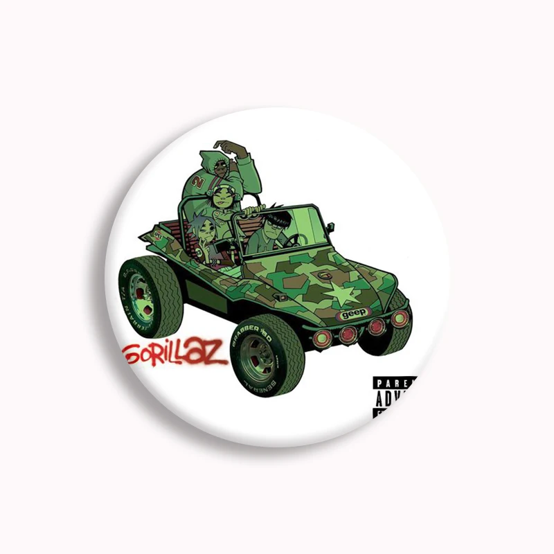Фото Gorillaz Rock Band аниме мягкая кнопка булавка креативная лодка музыка мультфильм эстетическая брошь значок сумка аксессуары Декор фанаты собирать №3