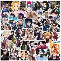 1050100pcs demon slayer anime graffiti stickers for phone case scrapbooking suitcase cartoon cool stickers decal toy gift